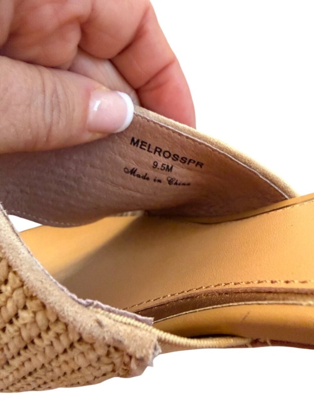 Donald J. Pliner Womens Naia Sandals Size 9.5 Tan Raffia Saddle Slip On Casual - Picture 5 of 11